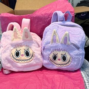 Labubu Plush Kids Backpack Pink or Purple!